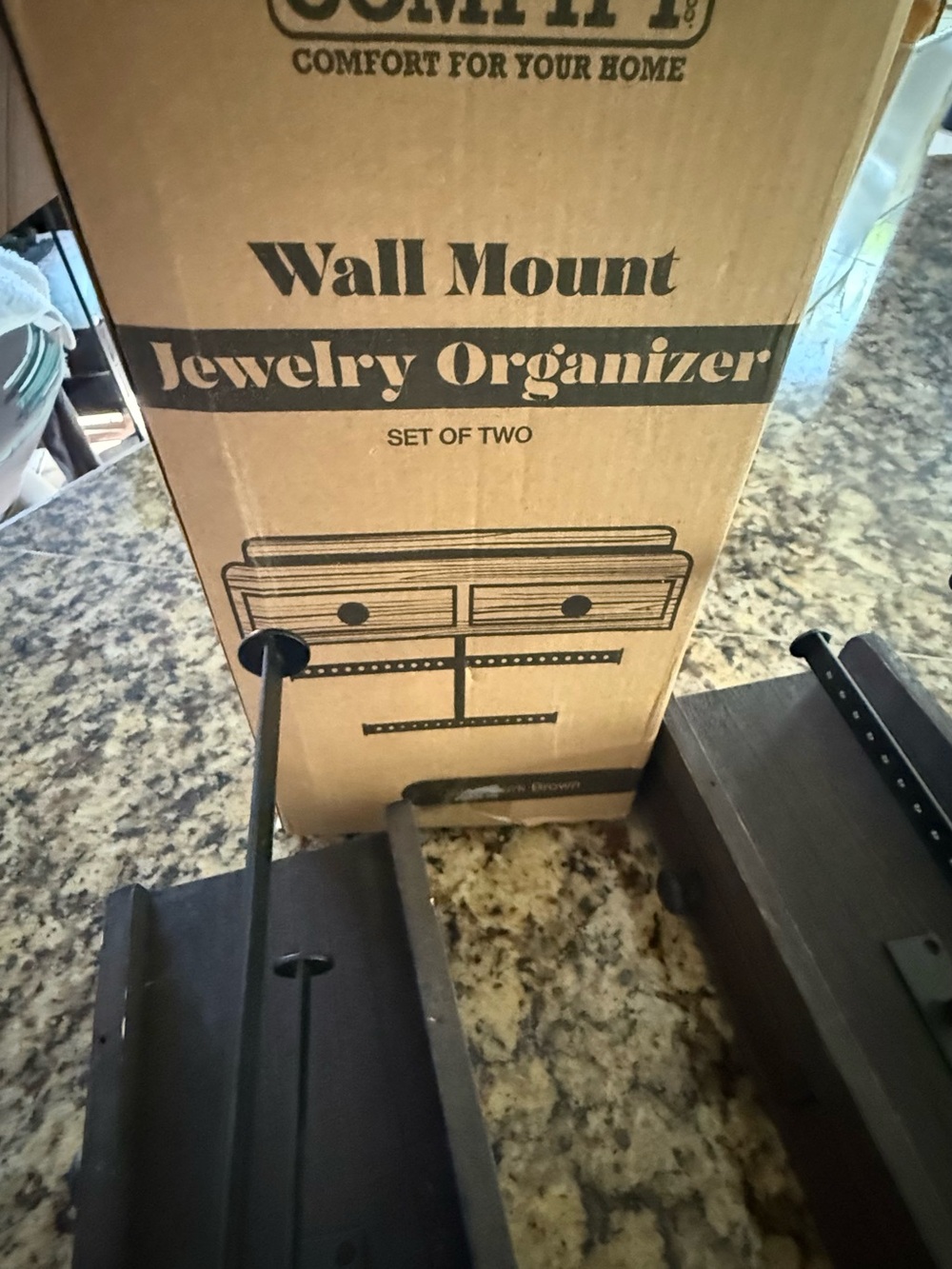 Wall Mount Jewelry Organizer - Dark Brown